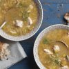 Sopa de Alho-poró com Frango e Arroz