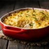 Arroz Cremoso com Frango e Queijo no Forno