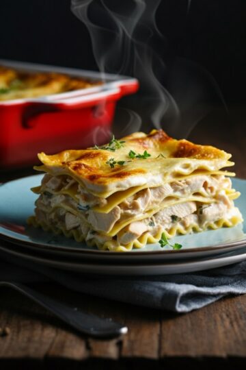 Lasanha de Frango com Molho Branco Cremoso