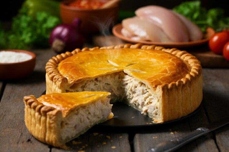 Torta de Frango Cremosa com Massa Podre Caseira